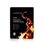 Тканевая маска для лица LIMONI Gold с коллоидным золотом и коллагеном 23г