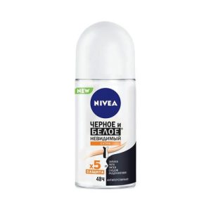 Женский шариковый дезодорант - антиперспирант Nivea Черное и белое Невидимый extra 50мл
