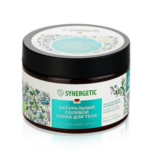 Натуральный солевой скраб для тела Synergetic "сандал и ягоды можжевельника" 300мл