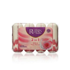 Мыло туалетное Rubis "Milk & Pink Flower" 4*90г