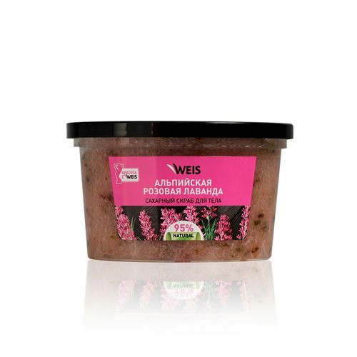 Сахарный скраб для тела WEIS "альпийская розовая лаванда" 280г — изображение 2
