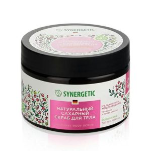 Натуральный сахарный скраб для тела Synergetic "гвоздика и дикая клюква" 300мл