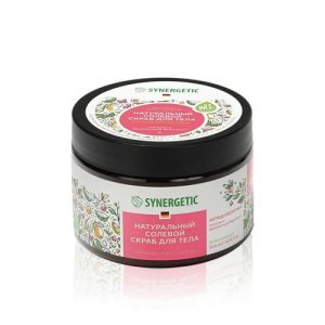 Натуральный солевой скраб для тела Synergetic "пачули и ароматный бергамот" 300мл