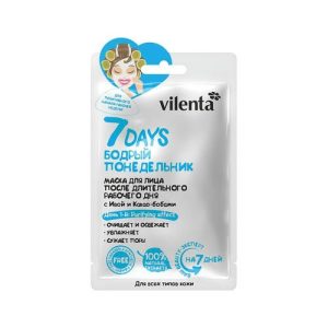 Тканевая маска для лица Vilenta 7 Days "Бодрый понедельник" с ивой какао-бобами 28г
