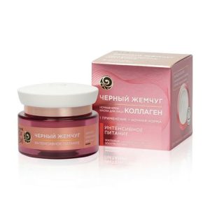Ночная крем - маска для лица Черный Жемчуг " интенсивное питание " с коллагеном 46мл