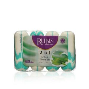 Мыло туалетное Rubis "Milk & Green Tea" 4*90г