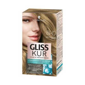 Стойкая краска для волос Gliss Kur Уход & увлажнение с гиалуроновой кислотой 8-0 Натуральный русый