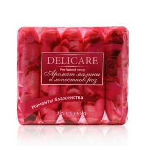 Туалетное мыло Delicare Моменты блаженства "Аромат малины и лепестков розы" 325г
