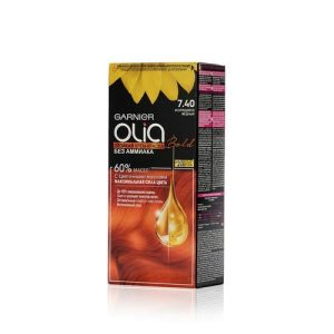 Крем - краска для волос Garnier Olia 7.40, Искрящийся медный, 112мл