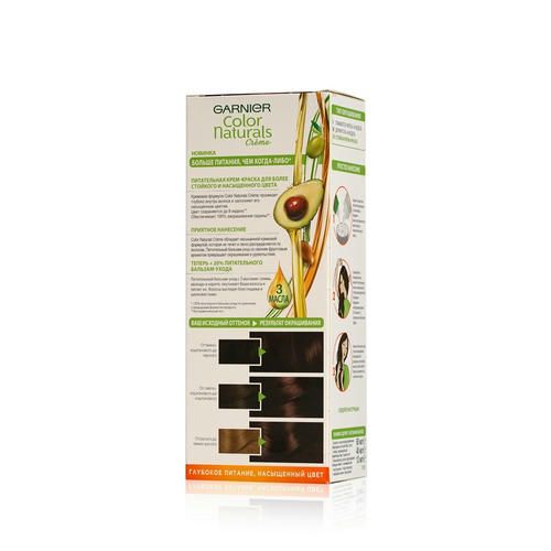 Стойкая крем - краска Garnier Color Naturals для волос 3.23 Темный шоколад — изображение 3