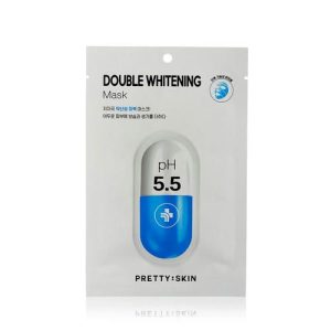 Восстанавливающая маска для лица Prettyskin Double Whitening "pH 5,5" с ниацинамидом 25мл