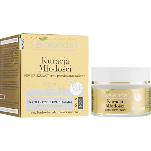 Bielenda Kuracja Mlodosci Cream 70+ - Восстанавливающий крем против морщин с муцином улитки, 50 мл. — изображение 2