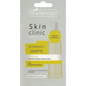 Bielenda Skin Clinic Professional Vitamin C Mask - Осветляющая и увлажняющая маска для лица, 8 г.