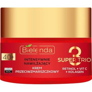 Bielenda Super Trio Retinol + Vit C + Kolagen - Интенсивно увлажняющий крем против морщин 40+, 50 мл.