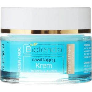 Bielenda Hydra Care Moisturizing Face Cream Coconut and Aloe Vera - Увлажняющий крем "Кокос и алоэ" для комбинированной и жирной кожи, 50 мл.