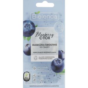 Bielenda Blueberry C-Tox Face Mask - Увлажняющая и осветляющая маска-смузи для лица, 8 г.