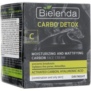 Bielenda Carbo Detox Cream - Матирующий крем для лица с углем для жирной и комбинированной кожи, 50 мл.