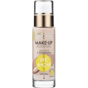 Жидкий тональный флюид с витаминами А + С + Е - Bielenda Make-Up Academie Liquid Foundation With Vitamines, 30 мл.
