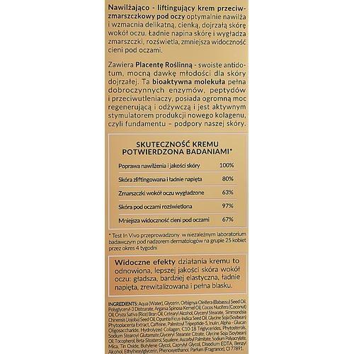 Bielenda Golden Placenta Collagen Reconstructor - Увлажняющий и подтягивающий крем для кожи вокруг глаз, 15 мл. — изображение 3