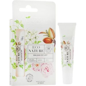 Bielenda Eco Nature Almond Milk, Jasmine & Rose Moisturizing Lip Balm - Бальзам для губ, 10 г.