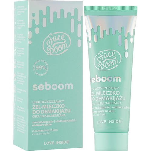 Гель-молочко для снятия макияжа - Bielenda Face Boom Seboom Light Cleansing Gel-Milk for Make-Up Removal, 45 мл. — изображение 2