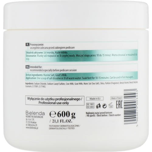 Bielenda Professional Foot Bath Salt With Goat's Milk - Соль для ног с козьим молоком, 600 г. — изображение 2