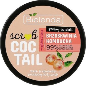 Bielenda Scrub Coctail - Разглаживающий сахарный скраб для тела "Персик и чайный гриб", 350 г.