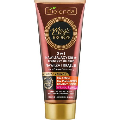 Bielenda Magic Bronze 2in1 Moisturizing Bronze Cream For Dark Skin - Бронзирующий увлажняющий крем для тела, 200 мл.
