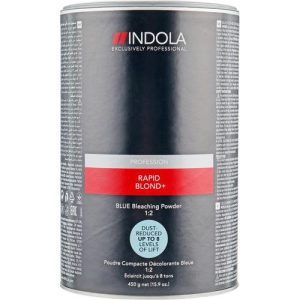 Indola Profession Rapid Blond+ Blue Dust-Free Powder - Беспылевой осветляющий порошок голубой, 450 г.