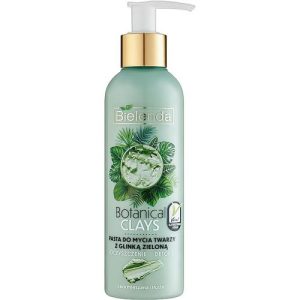 Bielenda Botanical Clays Vegan Face Wash Paste Green Clay - Паста для лица с зеленой глиной, 215 г.