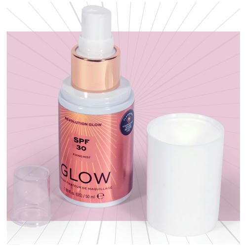 Спрей-фиксатор макияжа `REVOLUTION` GLOW spf 30 fixing mist — изображение 2