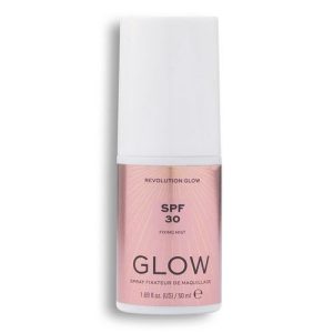 Спрей-фиксатор макияжа `REVOLUTION` GLOW spf 30 fixing mist
