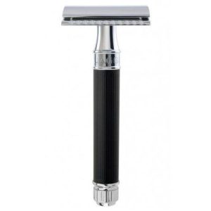 Edwin Jagger DE86RC14BL - Т-образный станок для бритья Хром Резиновое покрытие