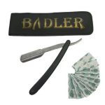 Badler - Бритва шаветт с пластиковой ручкой и чехлом + лезвия Derby Premium 10 шт половинки