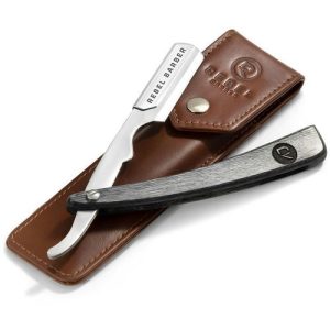 Rebel Barber Retro - Опасная бритва со сменным лезвием с кожаным чехлом