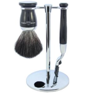 Edwin Jagger S21M726CR Mach 3 - Сет для бритья Черная смола Mach 3