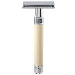 Edwin Jagger DE87RC14BL - Станок для бритья Т-образный хром бежевое резиновое покрытие