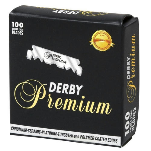 Derby Premium Barber Razor - Сменные лезвия для бритья 100 шт Половинки