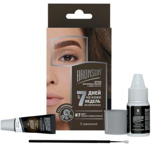 Краска для бровей BRONSUN набор №7 темно-коричневый