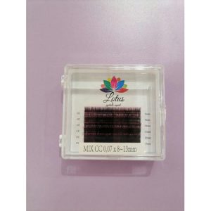 Ресницы Lotus mix черн-розов амбрэ CC 0.07 8-13мм 6 полос