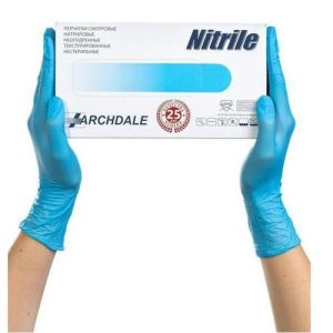 Перчатки нитрил Nitrile M голубые