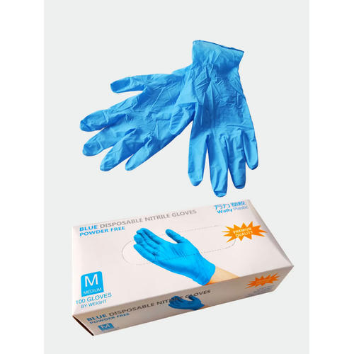 Перчатки нитрил-винил Wally Plastic M голубые — изображение 3