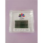 Ресницы Lotus mix зеленые CC 0.07 8-13мм 6 полос