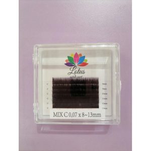 Ресницы Lotus mix черн-фиол амбрэ C 0.07 8-13мм 6 полос