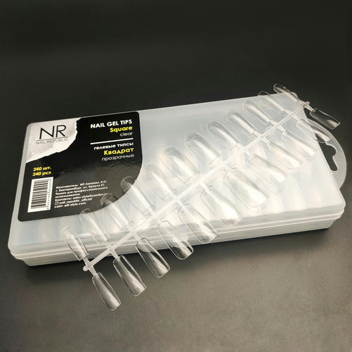 Гелевые типсы Nail Republic Square квадрат прозрачные