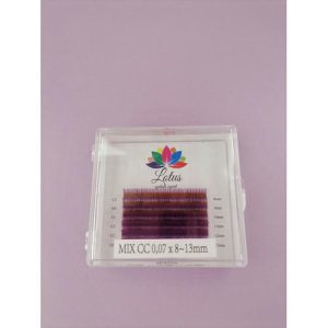 Ресницы Lotus mix фиолетовые CC 0.07 8-13мм 6 полос