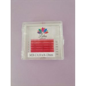Ресницы Lotus mix розовые C 0.10 8-13мм 6 полос