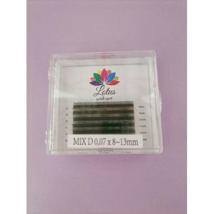 Ресницы Lotus mix зеленые D 0.07 8-13мм 6 полос