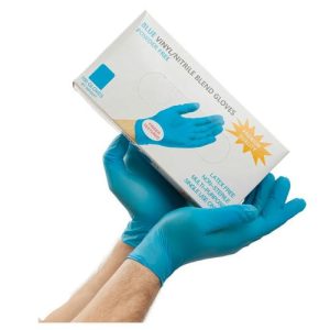 Перчатки нитрил-винил Wally Plastic M голубые