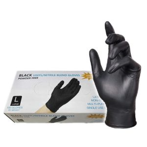Перчатки нитрил-винил Wally Plastic L черные